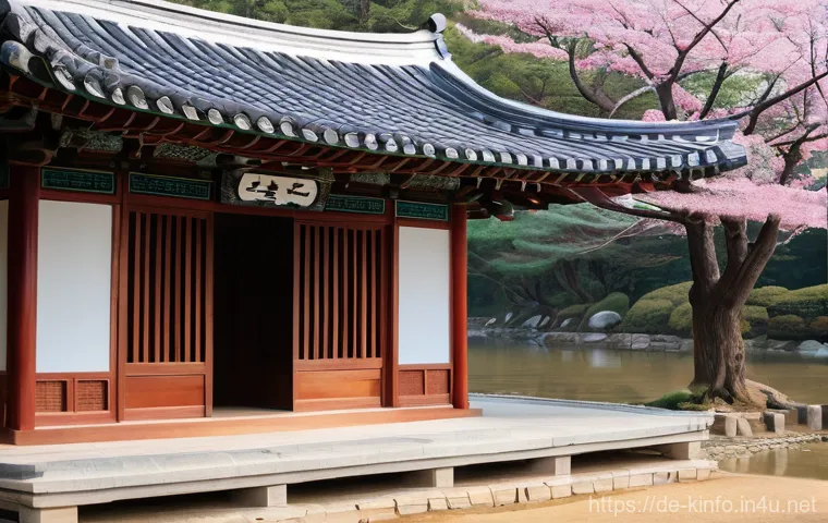 한국 종교적 문화재 분포 - **A Serene Buddhist Temple in a Mountain Landscape:**
    "A majestic South Korean Buddhist temple, ...