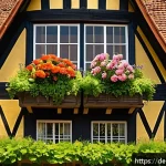 Home 23 경상도 안동 하회마을 유래 - A traditional European village scene inspired by Rothenburg ob der Tauber, showcasing half-timbered ...